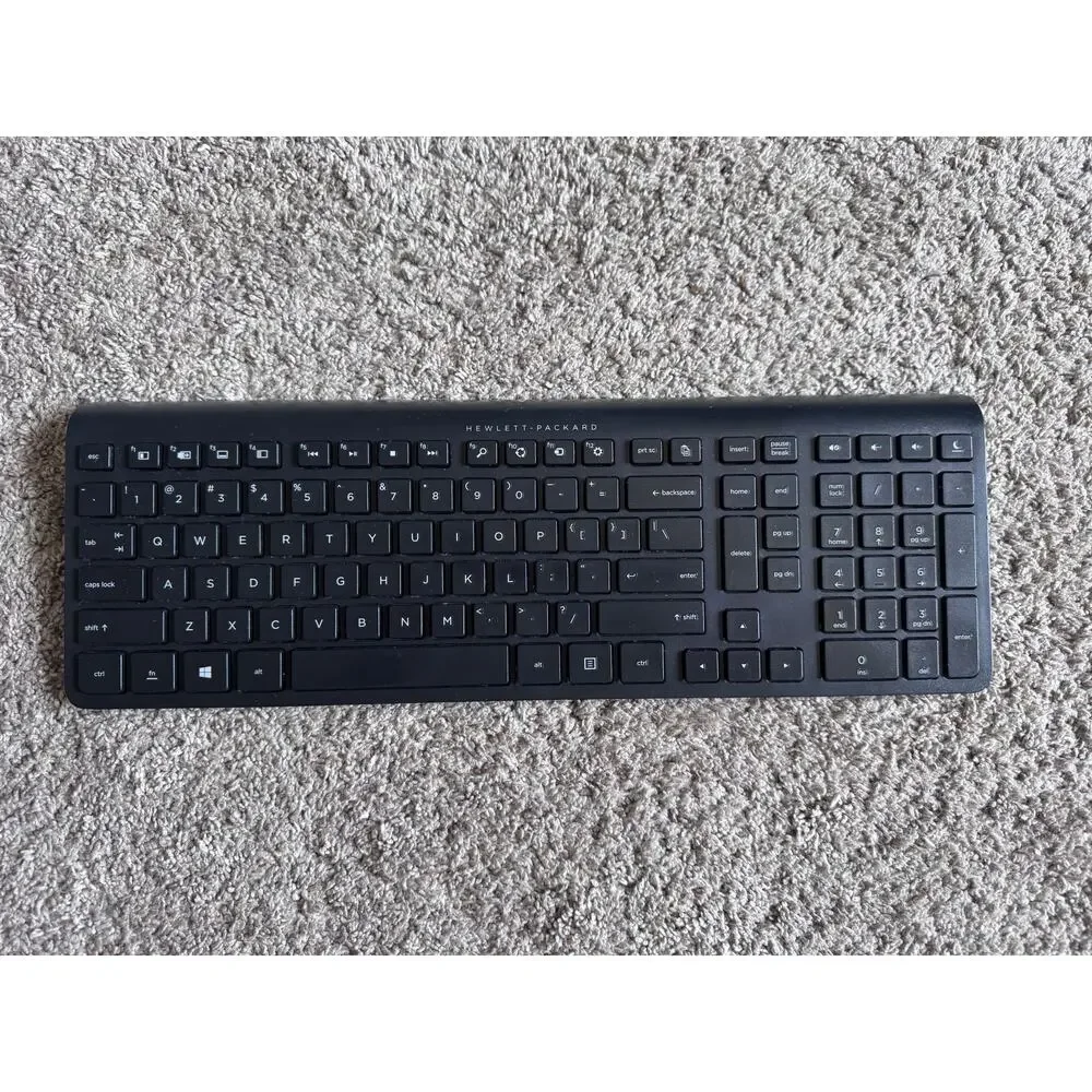 HP Bluetooth Wireless Keyboard Full Size Rechargeable Numeric Keypad Works